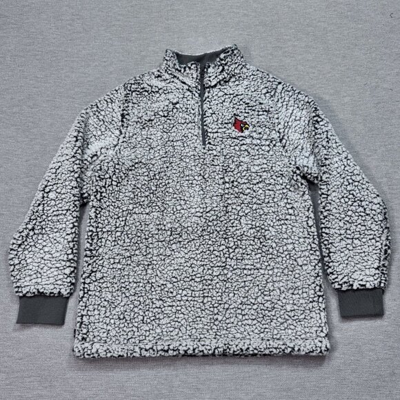 North & Acrux Womens Gray Cardinal Sherpa 1/4 Zip Pullover Jacket Long Sleeve XL - Picture 3 of 12